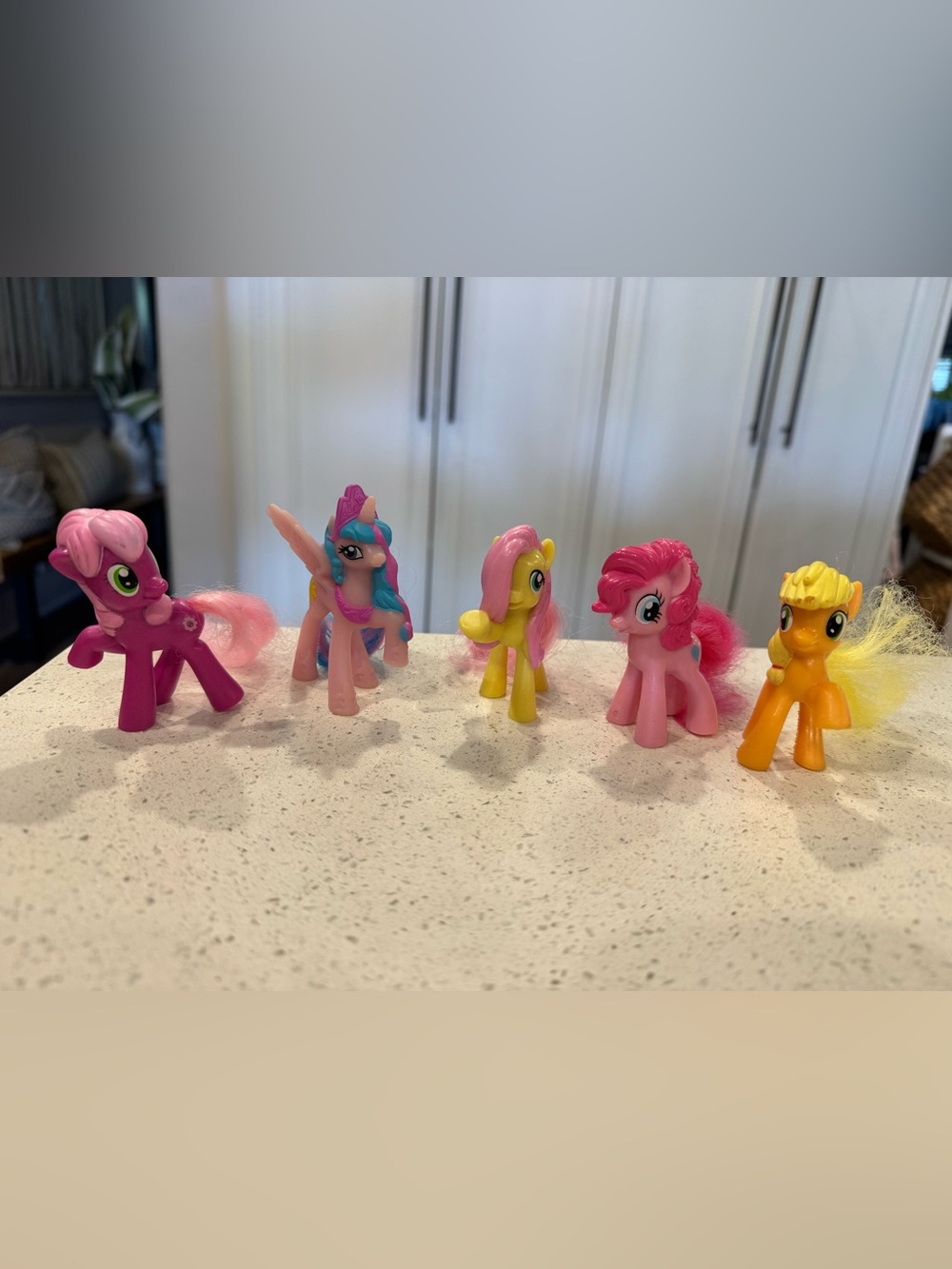 My Little Pony Colorful Pony Toy Set - Pink, Yellow, Blue set of 5